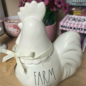 Rae Dunn White Farmhouse Rooster Cookie Jar